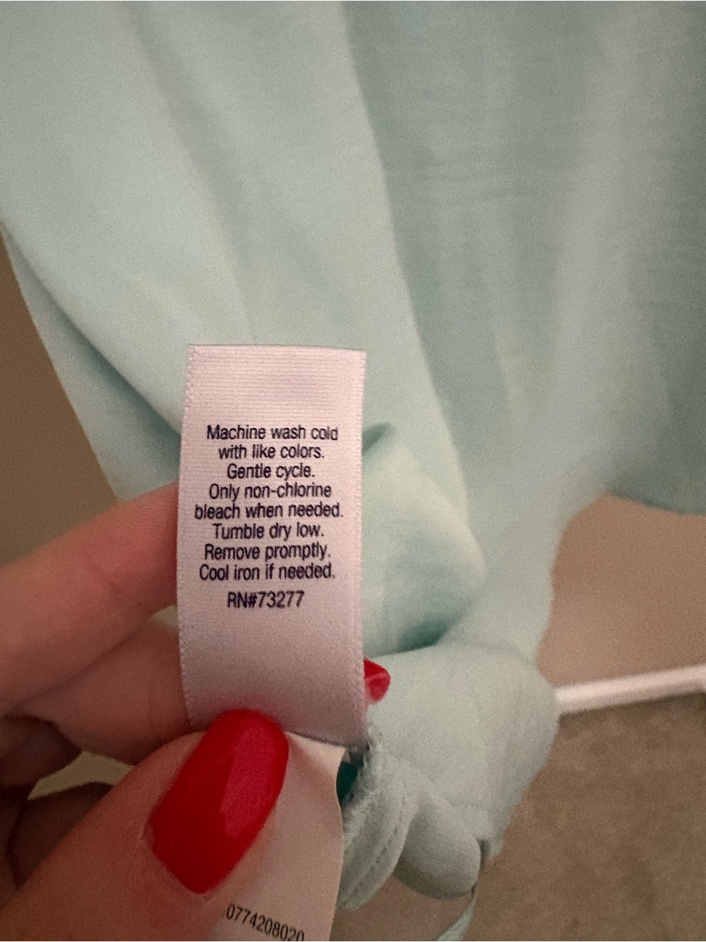 Cold-Shoulder V-Neck Top in Light Aqua Sz M - Picture 12 of 12